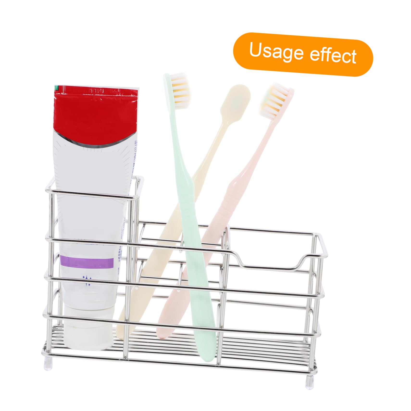 Cabilock Escurridor De Cepillos De Esterilizado 3 Unidades Soporte para Cepillos De Accesorios De Baño Estante De Acero Al Carbono.