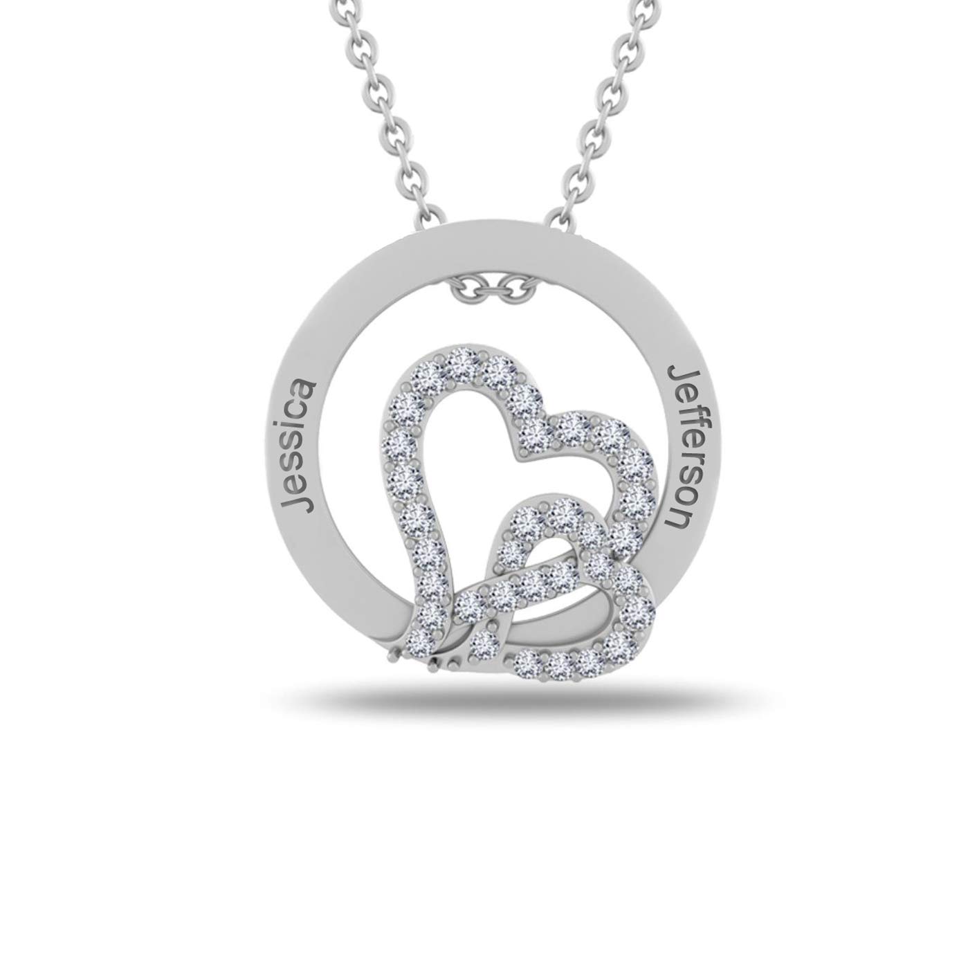 925 Sterling Silver Personalised Heart Necklace for Girls | Customized Engraved Couple Name Heart Promise Message Pendant Necklaces for Women|Gift for Wife, Anniversary, Wedding, Birthday (B08MW7ZKLX) Amazon Price History, Amazon Price Tracker