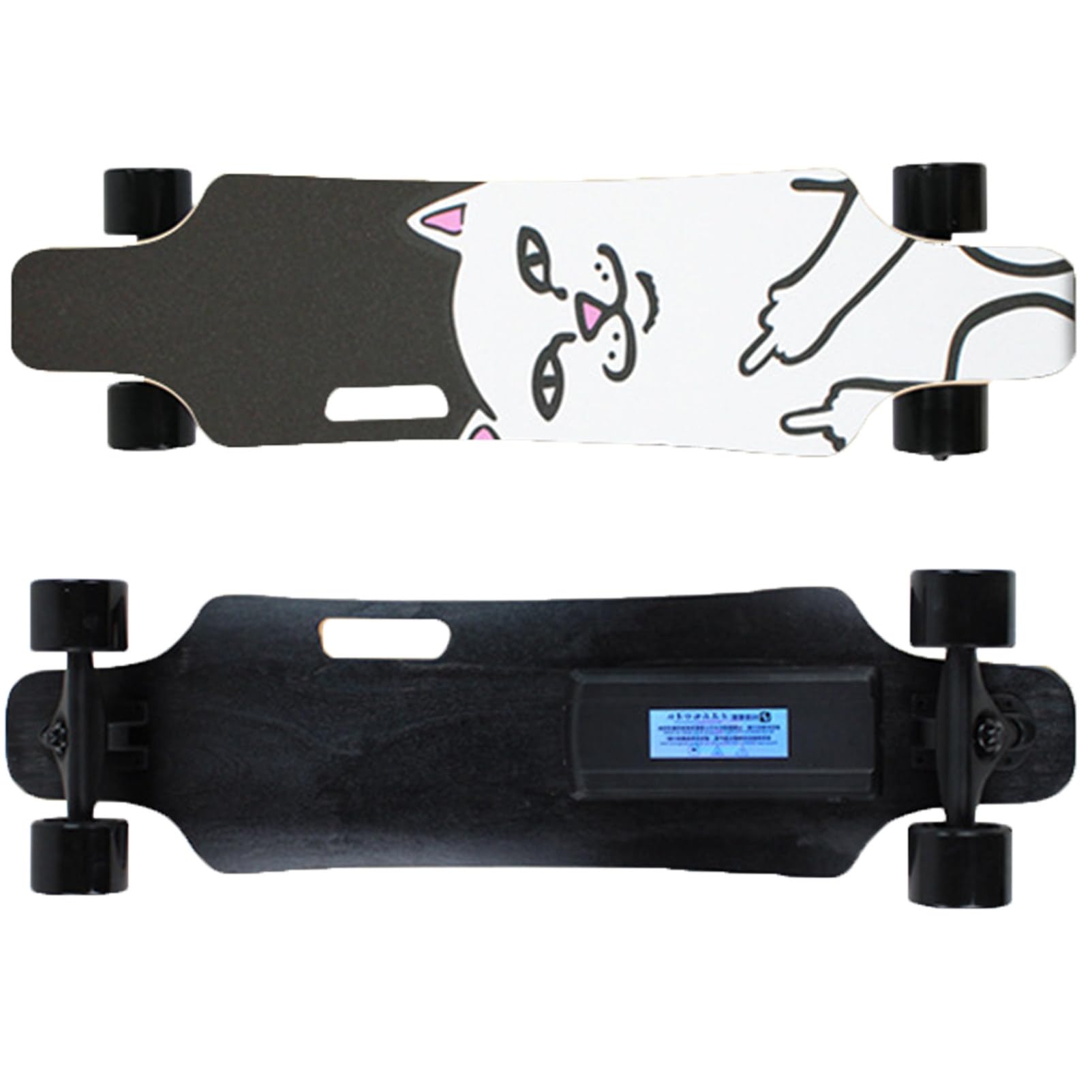 Pwekzxt A Electric Skateboard With Remote,Electric Longboard Skateboard, Complete Cruiser Longboard Skateboard For Dults，Easy Carry Handle Design, Range 15Km,200Lb Capacity