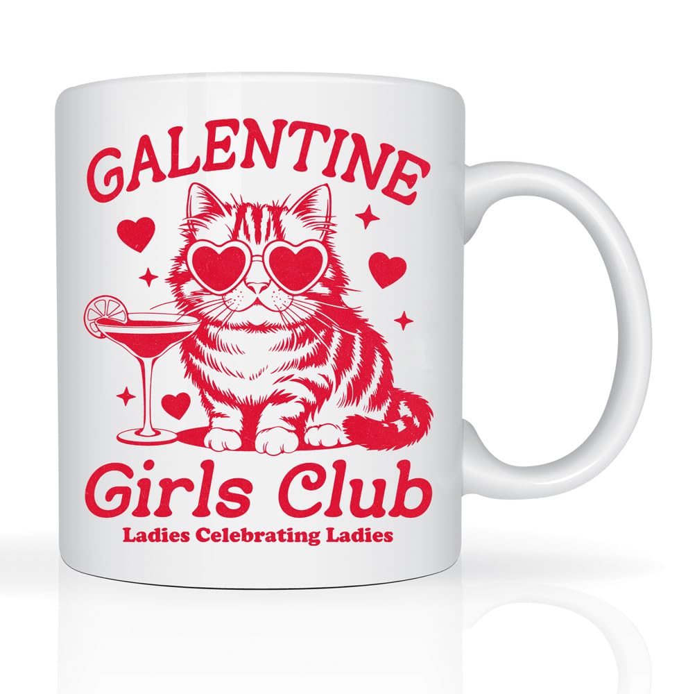 Star Online Funny Galentine's Day Gift for Her on Valentines Gifts for Women Bestie Colleauge Sister Bestfriend 11oz Ceramic Coffee Mug (Galentine's Club)
