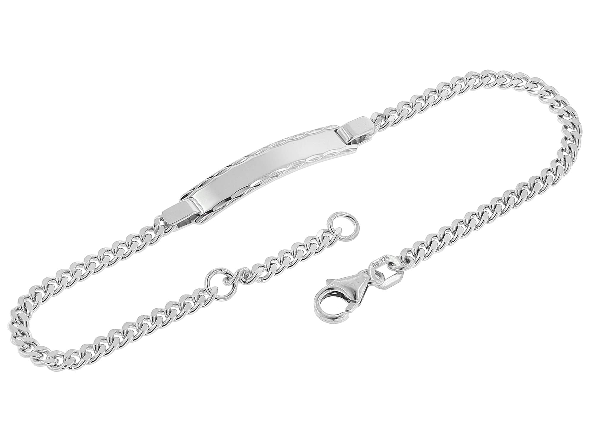 trendor Gravur-Armband für Mädchen 925 Silber Namensband 18,5 cm 41066