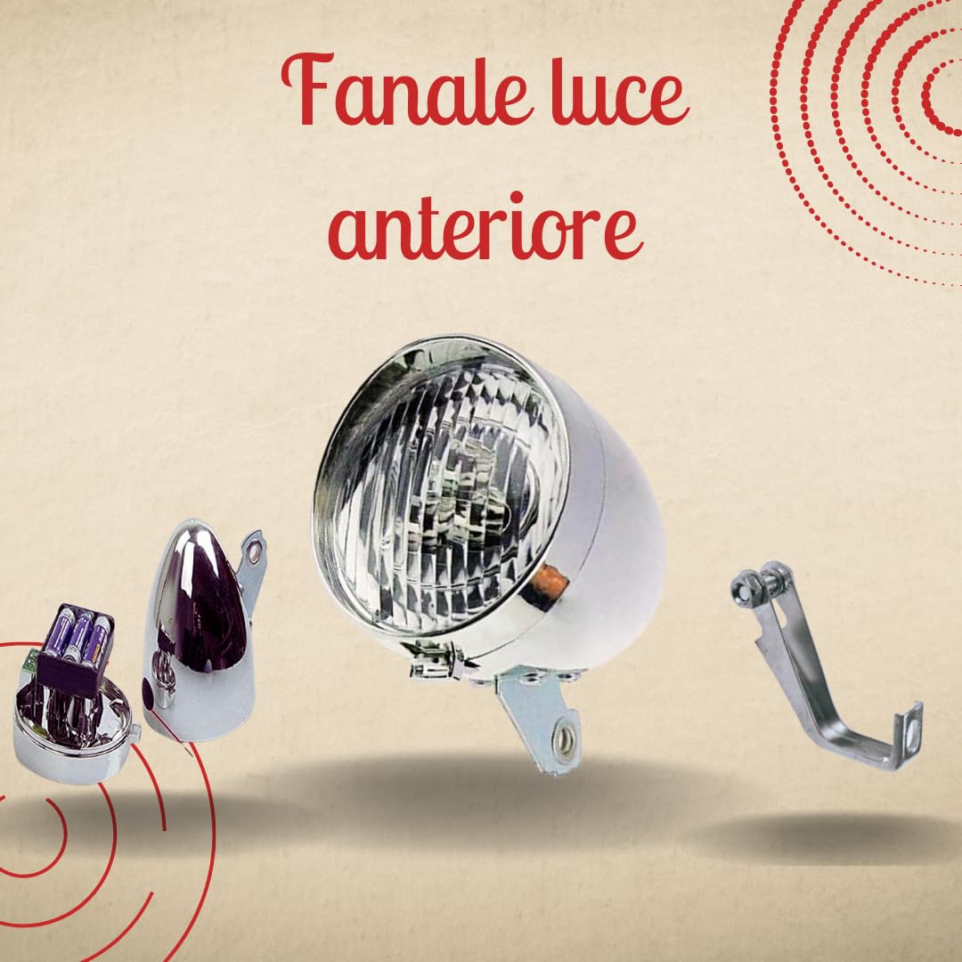 Kit Fanali Bici Vintage Think Aloha - Luce Anteriore E Posteriore A LED Per Graziella E City Bike - Foto 11