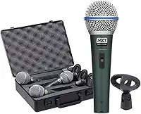 Kit 03 Microfone MXT Dinamico PRO BT-58A Metal com Maleta e Cachimbo