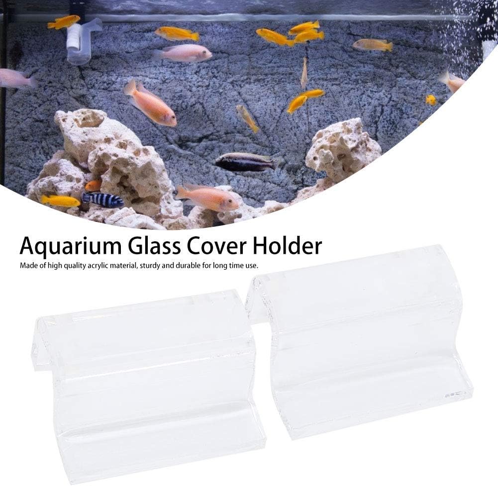 Clip de Couvercle en Verre pour Aquarium Support de Couvercle en Verre Acrylique Clips de Couvercle de Réservoir de Poissons avec Vis 4 Pièces