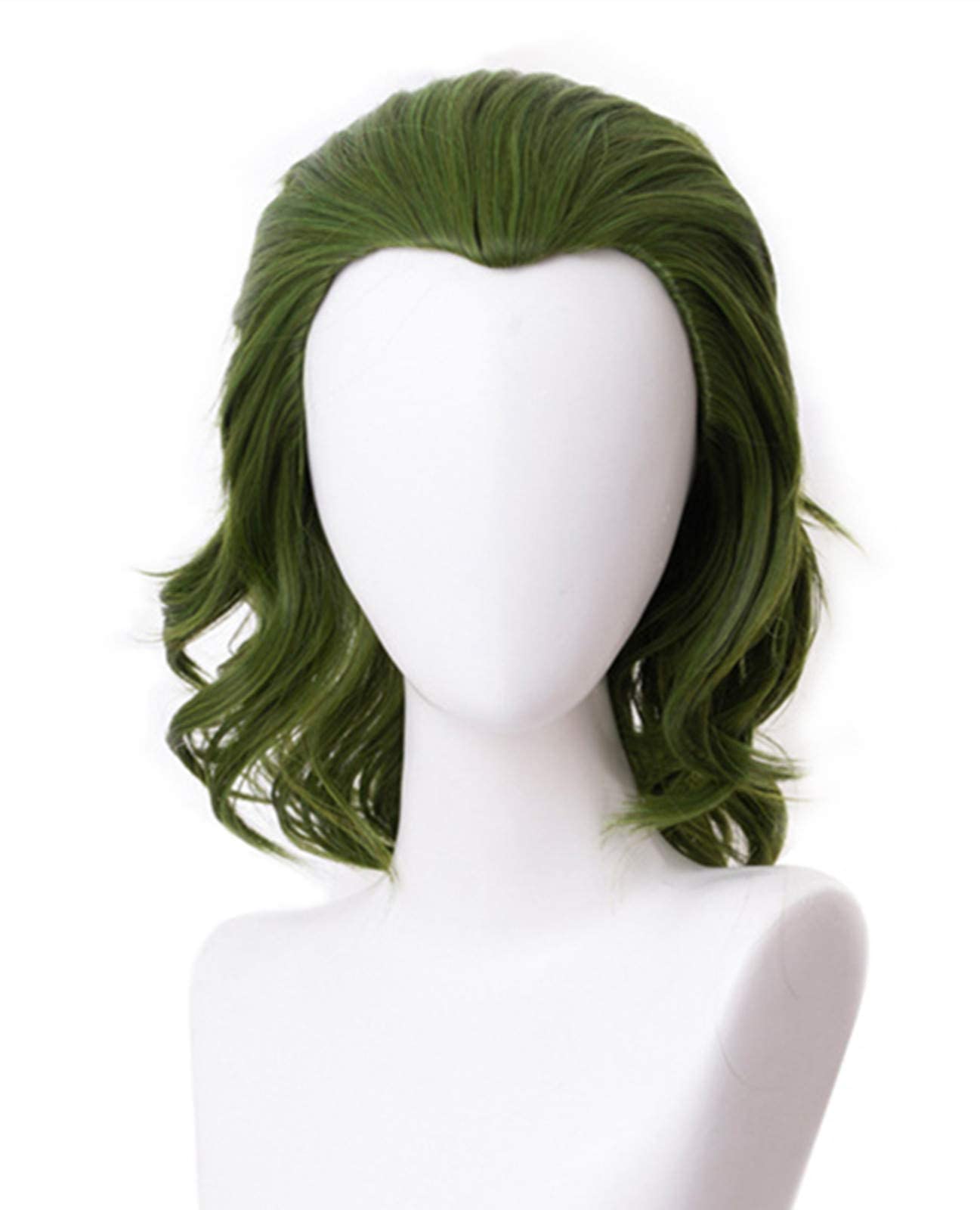 MersiWig for Mens Green Wigs for Men Costume Wig Short Wavy Hair Wig for  Costume Halloween Party S088GR