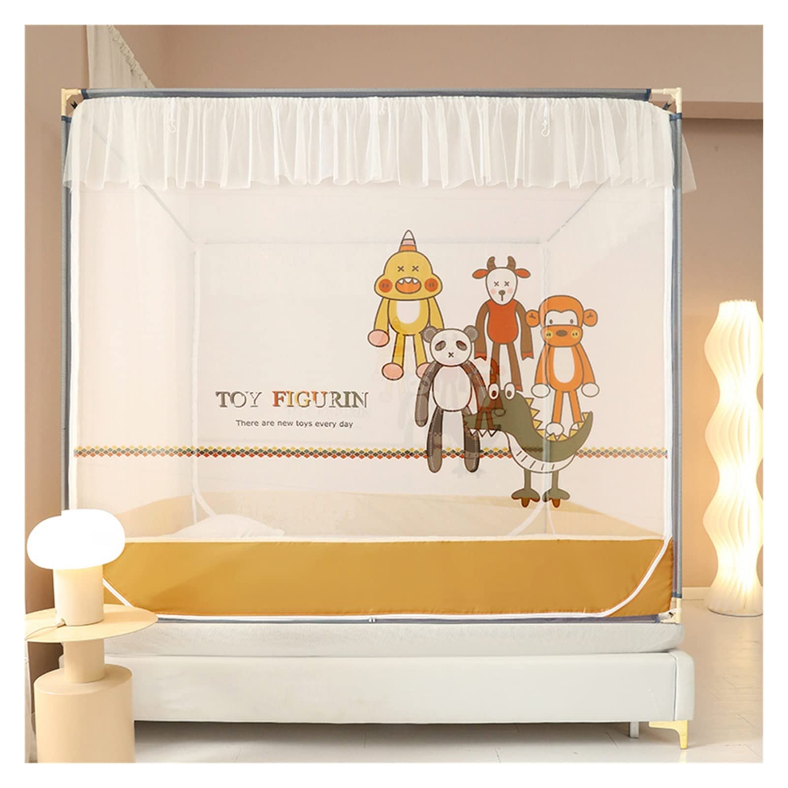 Moustiquaire Pop-up de lit pliable 150x200x170 cm avec fond en filet pour chambre et camping