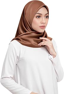 Elegant Satin Jersey Muslim Hijab Scarf Square Soft Head Wrap Scarves Shawl for Women Girls