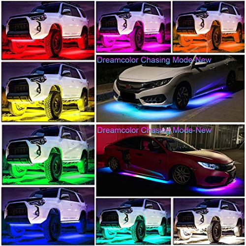 Car Underglow Led Lights, Ledcare Dream Color Chasing Strip Lights With Wireless App Control, Exterior Car Neon Accent Lights Kit With 16 Million Colors Sync To Music, Dc12V (2×47Inch+2×35Inch) #TOP1