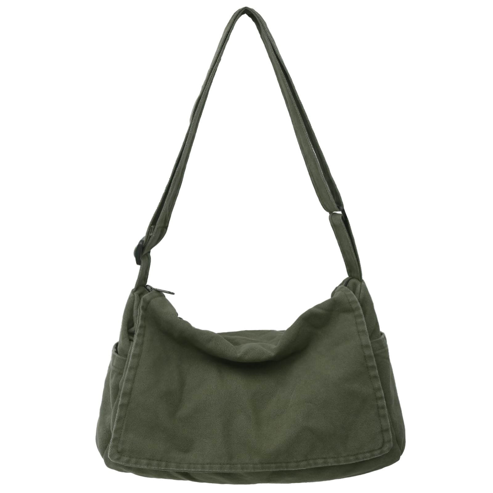 Huwzder Canvas Messenger Bag Large Satchel Bag Travel Hobo Bag Casual Tote Shoulder Bag for Women and Men