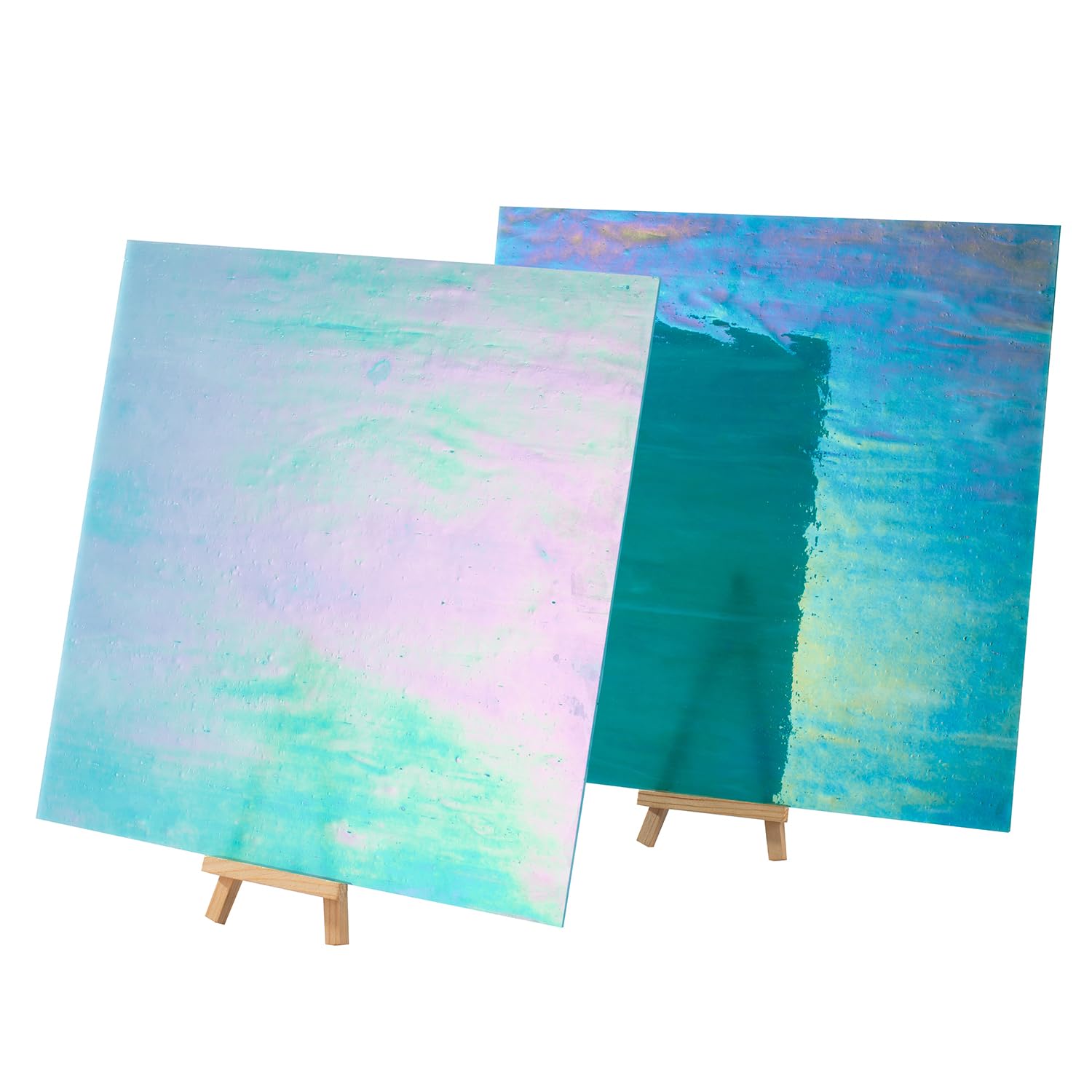 2 Sheets of 12x12 inch Stained Glass Sheets for Crafts Iridescent Stained Glass Panels for Glass Mosaic DIY Hobby Stained Glass Supplies product thumbnail 7