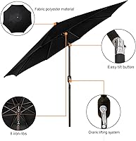 Vista 2 de Blissun - Sombrilla de aluminio para patio al aire libre de 9 pies, sombrilla de mesa para exteriores, sombrilla de jardín, sombrilla de mercado