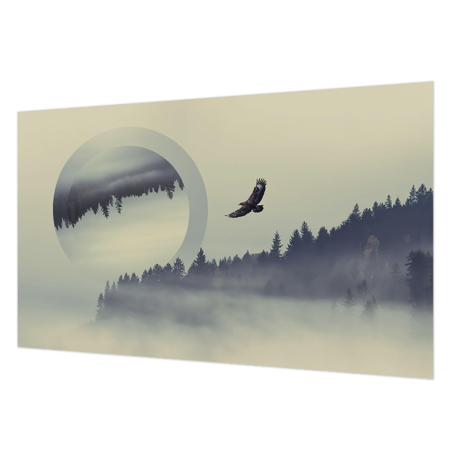 Paysage forestier intissé facile à nettoyer 416x254 cm avec colle incluse