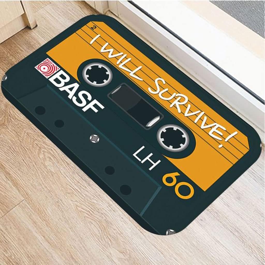 HBJWOV Mats Anti Slip Floor Carpet Tape Pattern Print Doormat for Bathroom Kitchen Entrance Rugs Home(D)
