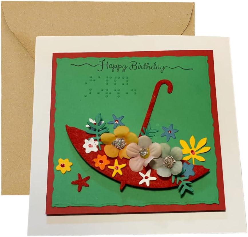 All Occasion Blind Greeting Cards for Birthday, Retirement, Thank You, Christmas, Retirement – Personalized & Custom Handmade Card for Blind People & Visually Impaired Gift (FOR THANKS)