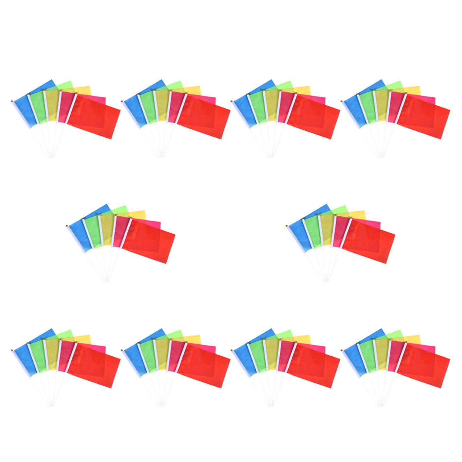 Mini drapeaux colorés VICASKY en polyester lot de 75 sur hampe pour défilés