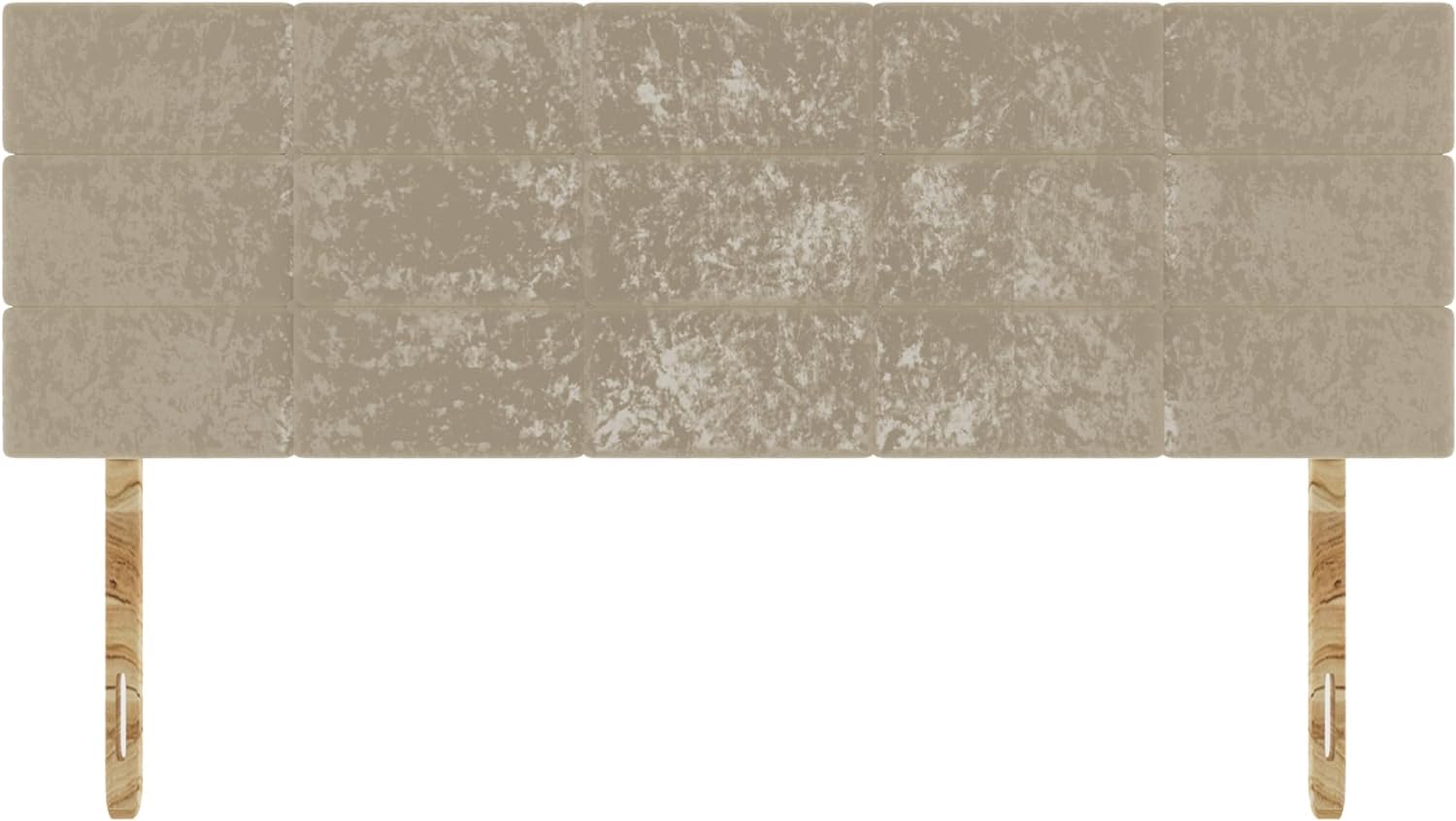 SANA SLEEP Rio Crushed Velvet HeadBoard - Luxury 20" Upholstered Design for Divan Beds - Multiple Fabric Options for Bedroom and Hotel Furniture - 5FT King Size - Champagne
