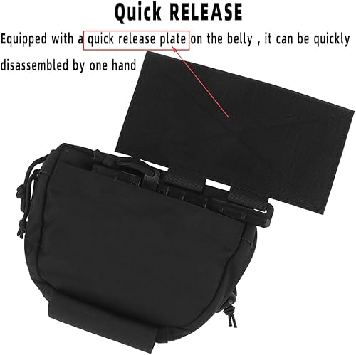 Miniatura 4 de Chaleco táctico Sub Abdominal bolsa volquete gota bolsa caza chaleco riñonera liberación rápida airsoft chaleco expansión equipo, BK