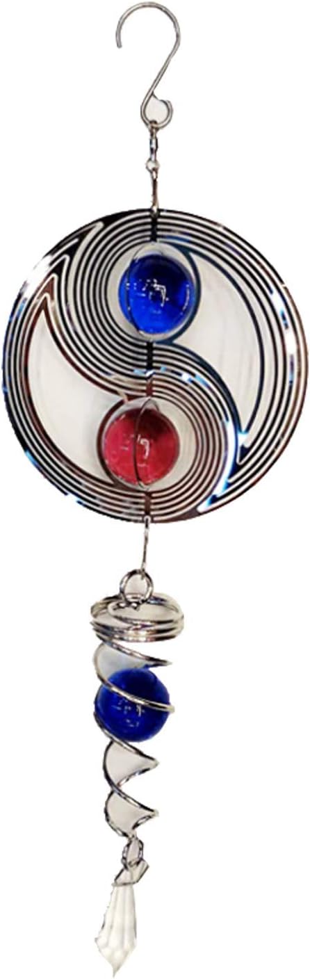 Wohlstand Wind Chimes,Stainless steel wind spinner,Hanging Windchime,crystal ball Ø 30mm made with facet cut,Pure Handmade Wind Chimes Outdoor Indoor for Garden and Home