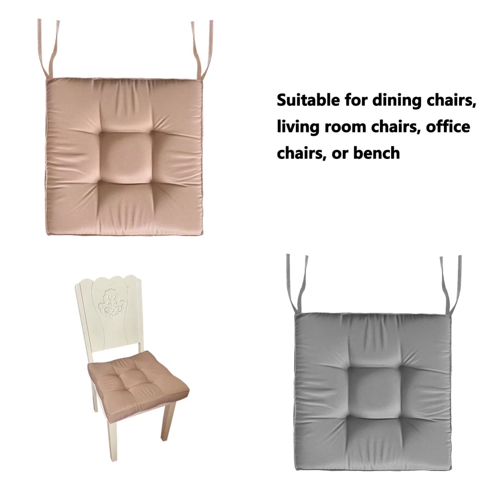 Galette De Chaise 45x45 ImperméAble, Coussins De Chaises Exterieures, 7cm Ultra éPais Anti-DéFormation Coussin pour Salon De Jardin, ImperméAble Et Jetable Coussins Chaise Cuisine Noir