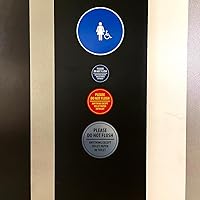 Vista 2 de Signs ByLITA Circle Please Do Not Flush Anything Except - Letrero de pared o puerta de papel higiénico - Cinta adhesiva de espuma de doble cara