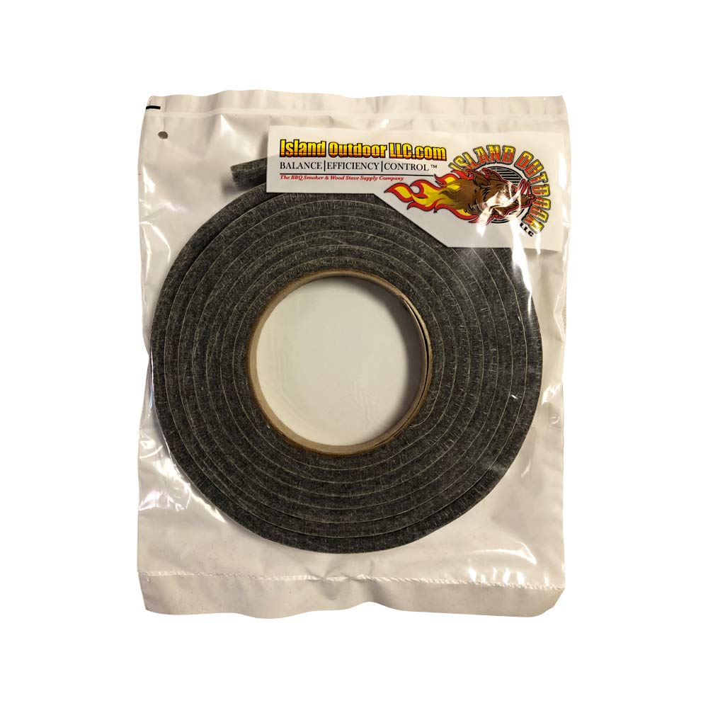 LavaLock Self Stick BBQ Gasket High Temp Smoker Gasket Charcoal Grill Seal 6 ft x 1/4 x 1/2w Self Stick Grey