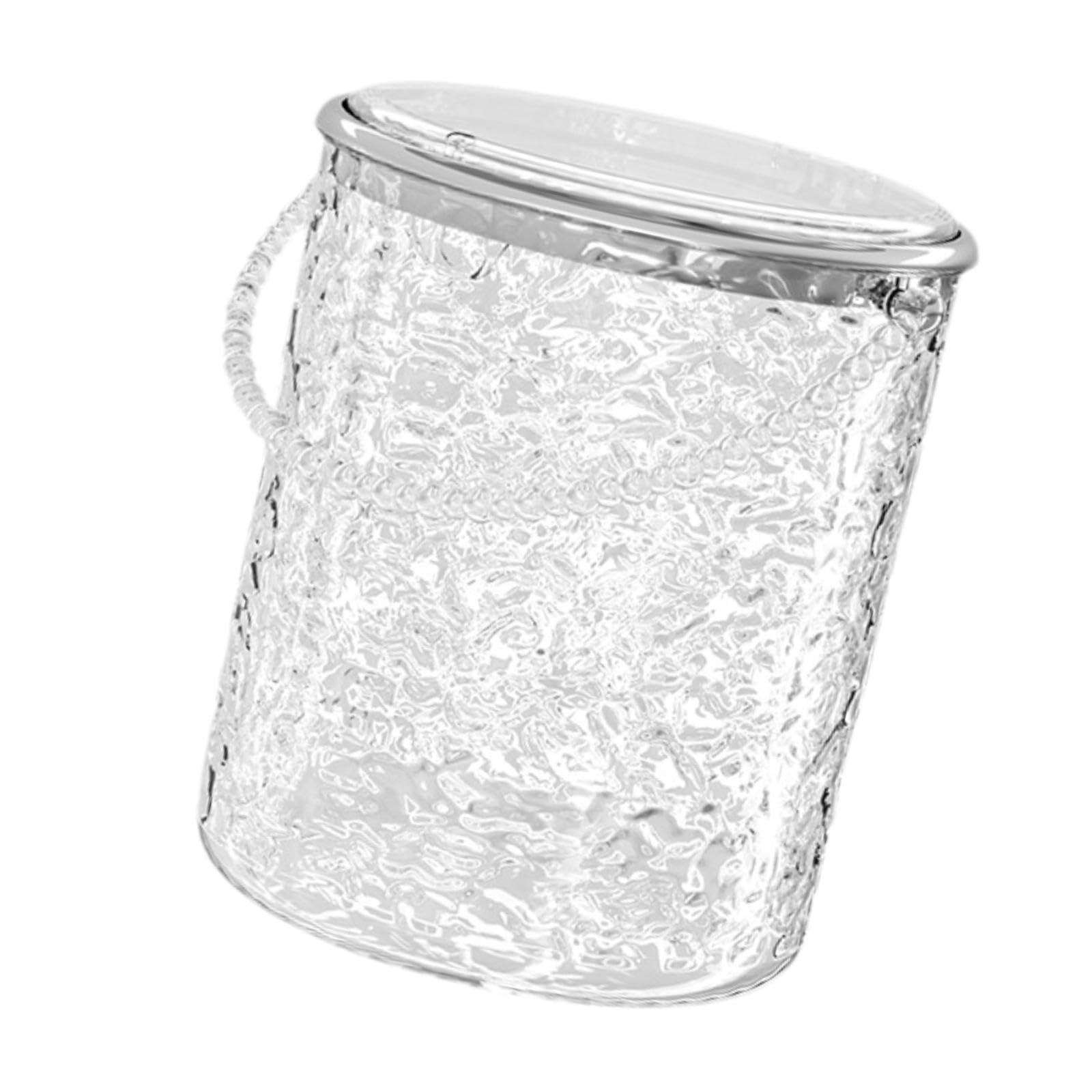 Qianly Small Food Waste Bin, Garbage Bin with Lid, Multipurpose Peel Wastebasket Compost Bin for Cooking Counter Gardening Kitchen, clear