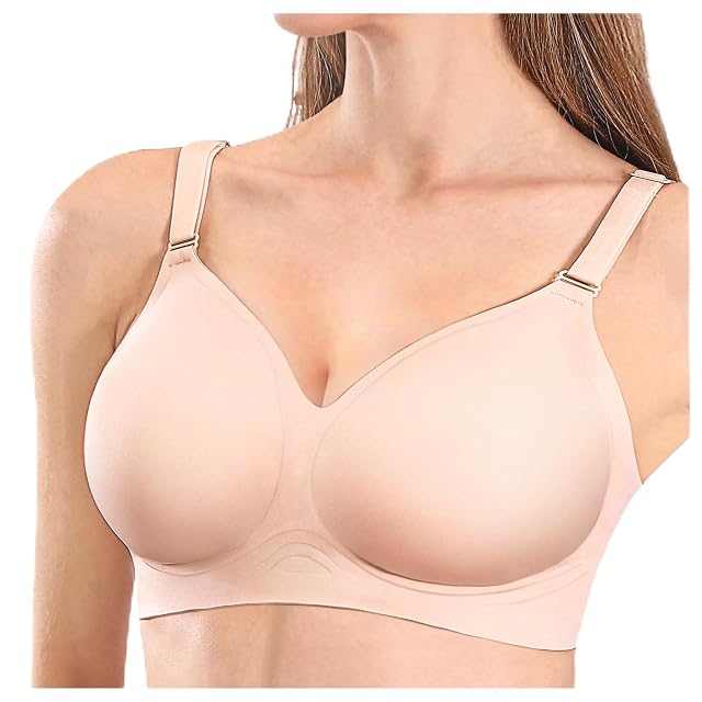 Jelly Bras for Women Comfortable Seamless Full-Coverage Wireless Bra Jelly Wireless Push up Bra Womens Deep V Bras
