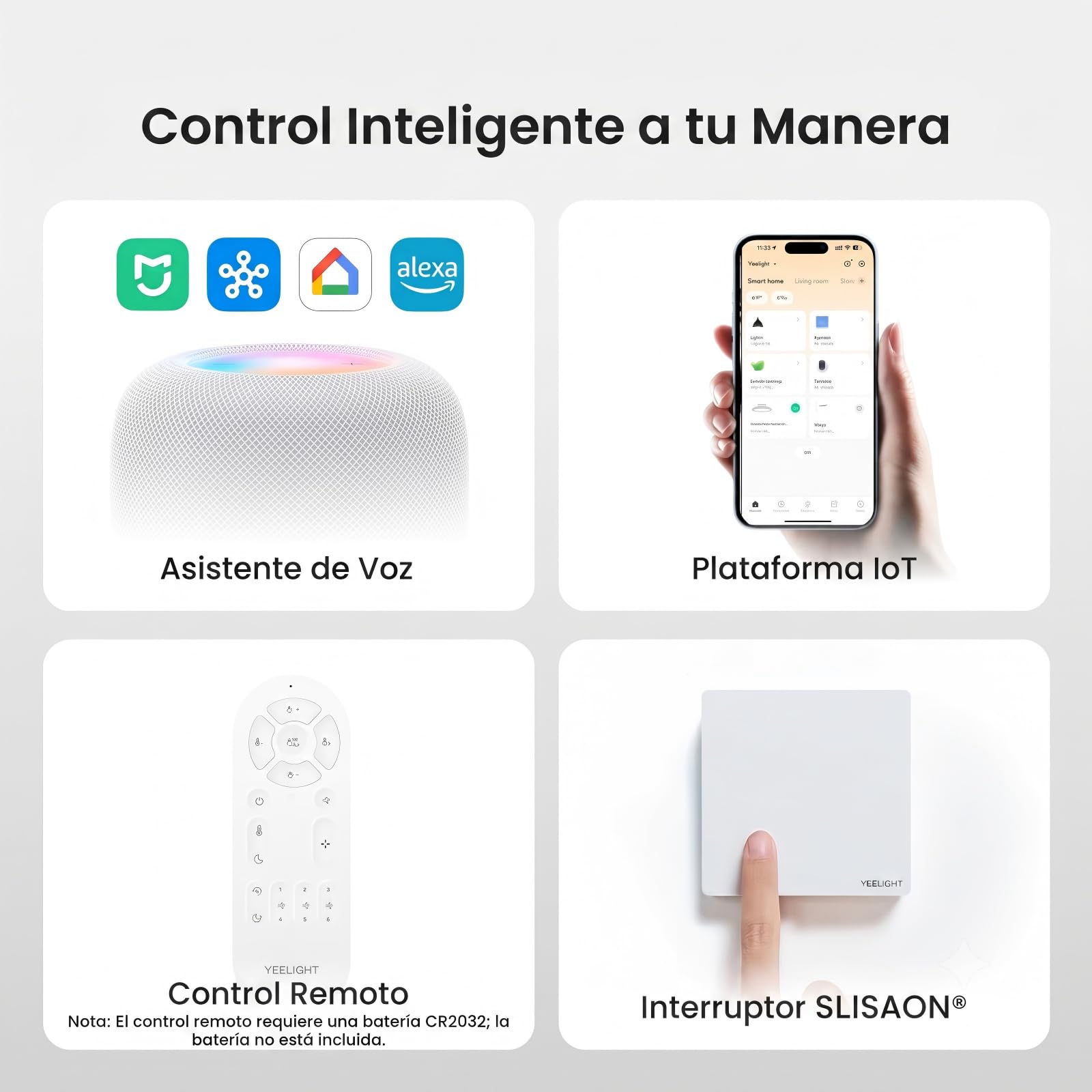 Yeelight Ventilador de Techo con Luz 74W, Plafón Inteligente Regulable con Ventilador Silencioso, 6 Velocidades, Mando a Distancia, Temporizador, Modo Verano Invierno, Lámpara para Dormitorio y Salón