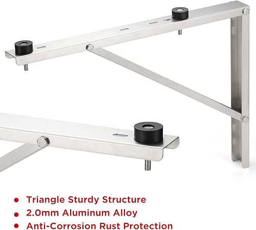 Miniatura 6 de TURBRO Soporte de pared para sistema de bomba de calor de aire acondicionado sin conductos mini dividido, soporte de aleación de aluminio