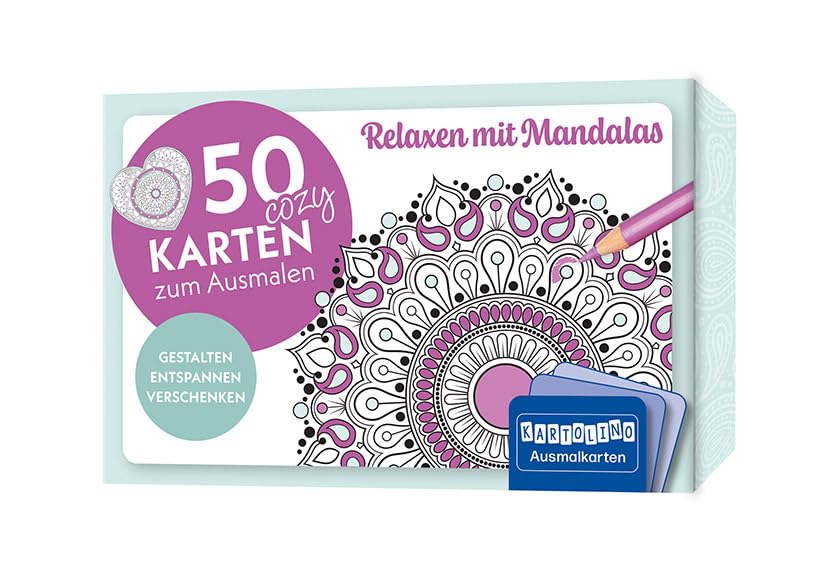 50 cozy Karten zum Ausmalen – Relaxen mit Mandalas: Gestalten, entspannen, verschenken (KARTOLINO Ausmalkarten)