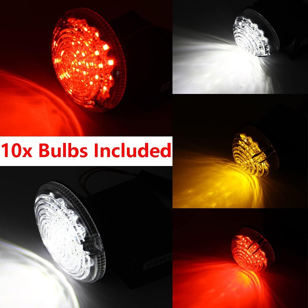 Front/Rear Side Marker Indicator Light Kit Clear Lens, 3-3/4 Inch White Red Light w/Relay, 1990-2016 Compatible with Land Rover Defender, 2-7/8 Inch 4 Amber + 2 Red Light + 2 White Light