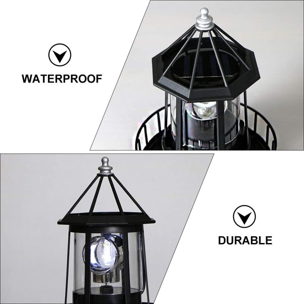 Lighthouse Decor Lighthouse Lamp Outdoor Landscape Lamp Revolving Garden Light Decor Replacement