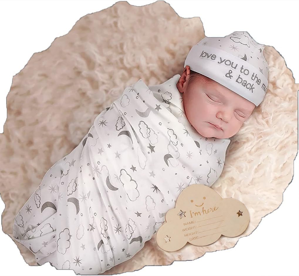 Ylsteed Baby Swaddle Blanket and Headband Set， Newborn Receiving ...