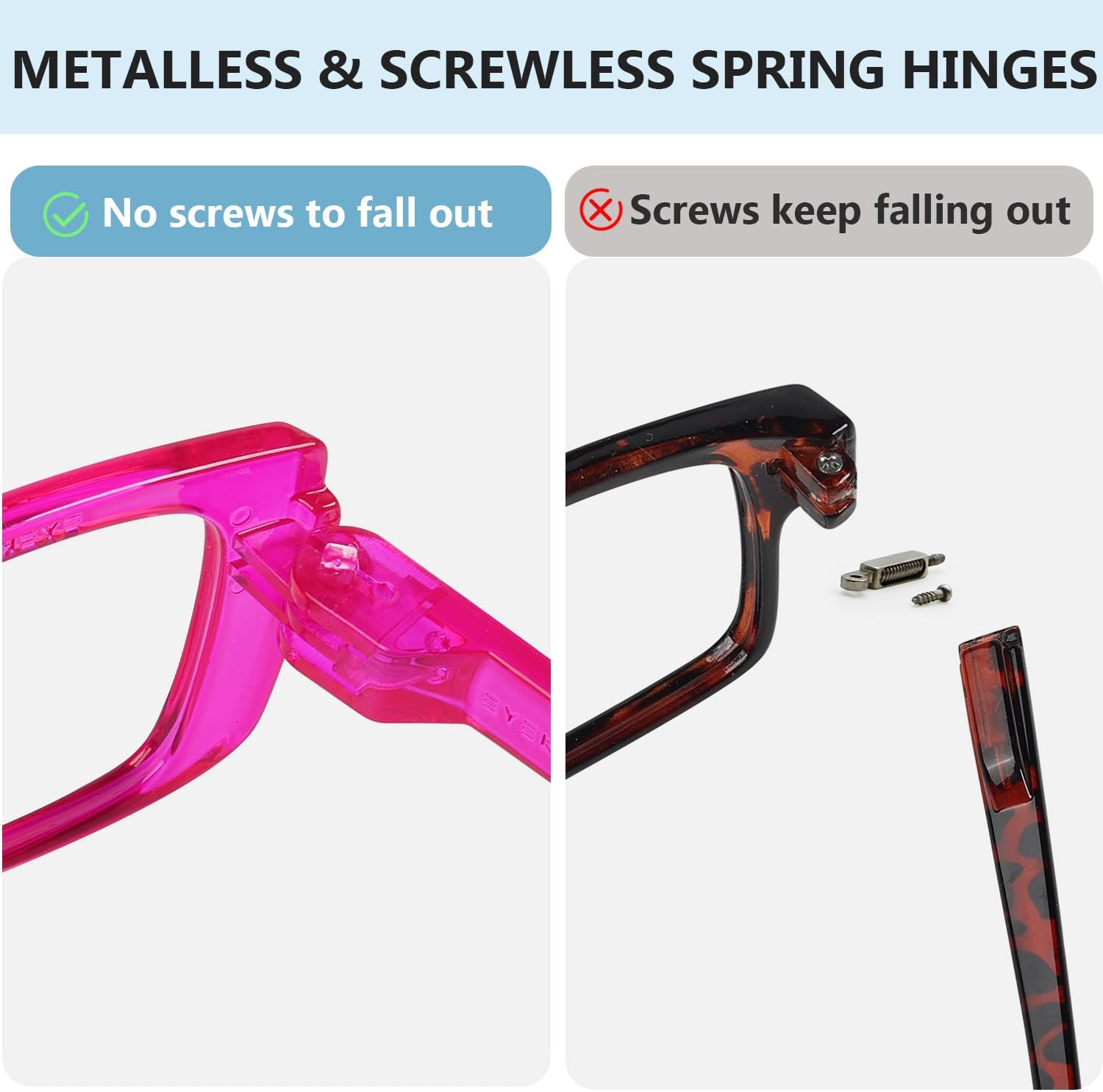 Eyekepper Metalless Screwless Spring Hinge Reading Glasses for Women - 6 Pack Durable Ladies Readers +3.75 - Image 4