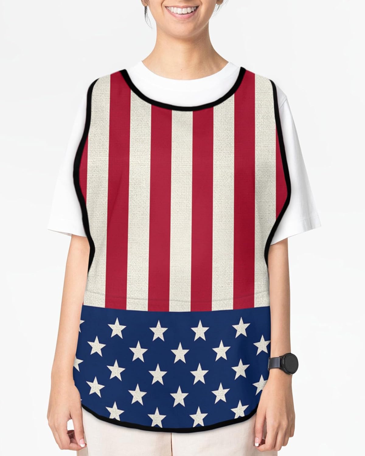 Gold Black White Flag Cobbler Aprons with 2 Pockets for Women Men, Emergency Communication Equipment Flag