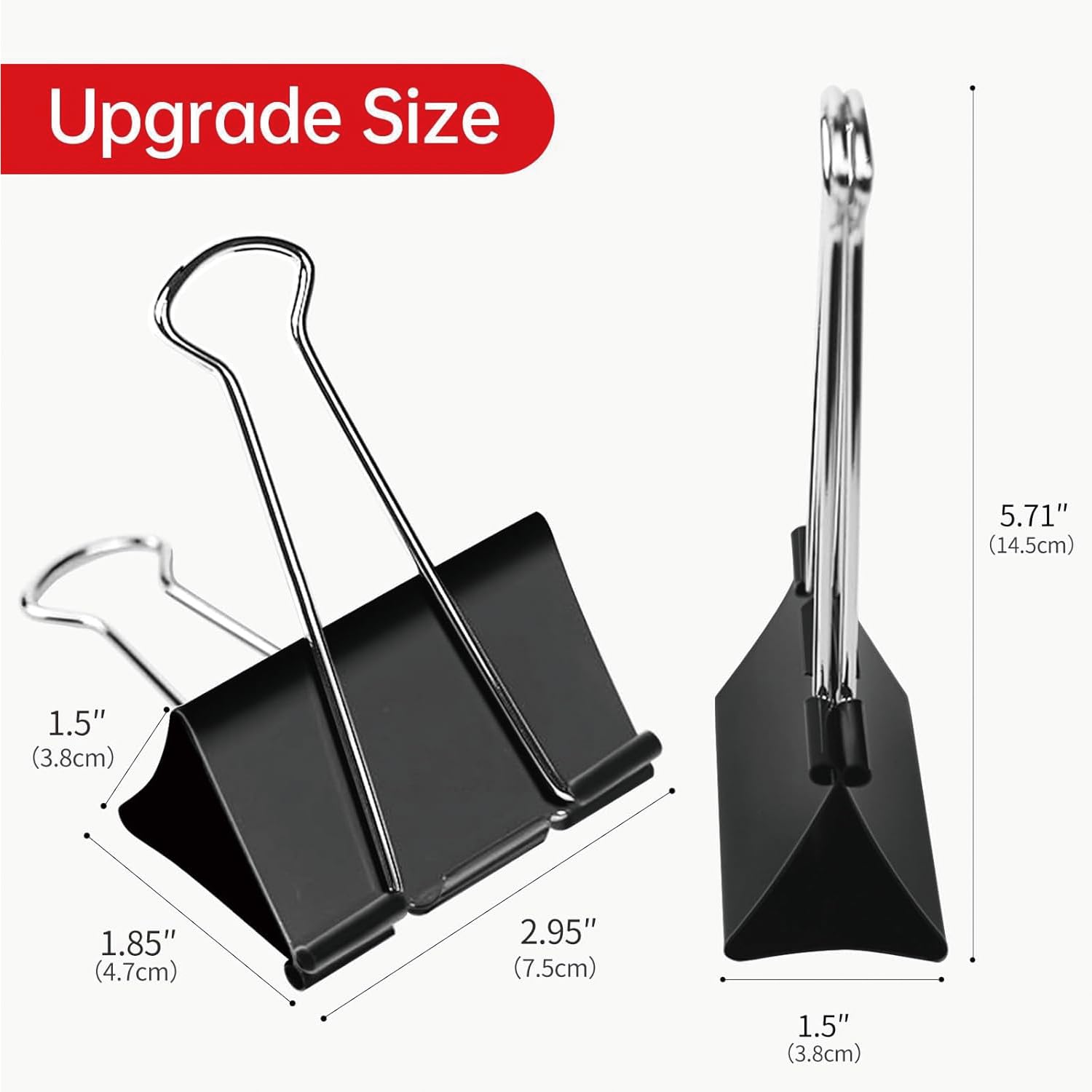 Clips de carpeta de 7.6 cm, clips extra grandes para suministros de oficina (36)