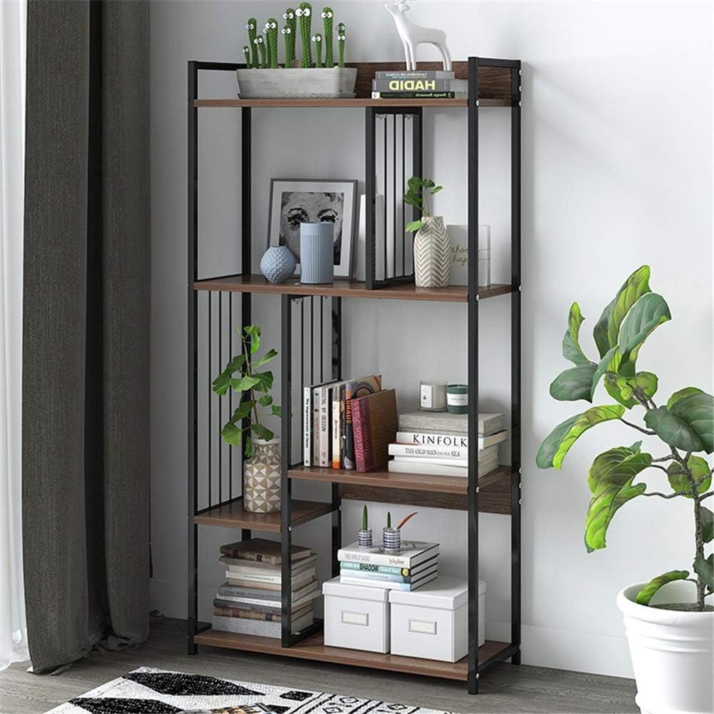 Bookcase Ladder Shelf 4 Tier Bookshelf And Indoor Plant