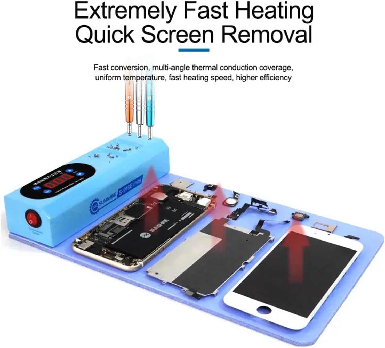 S-918E Mini LCD Screen Separator Uniform Temperature Heating Stage Special Preheating Station for Mobile Phone Repair
