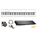Roland FP-30X-WH 88-Key Digital Piano - White Bundle with Sustain Pedal, Cover, Cable, Online Piano Lessons, Austin Bazaar Instructional Video and Polishing Cloth