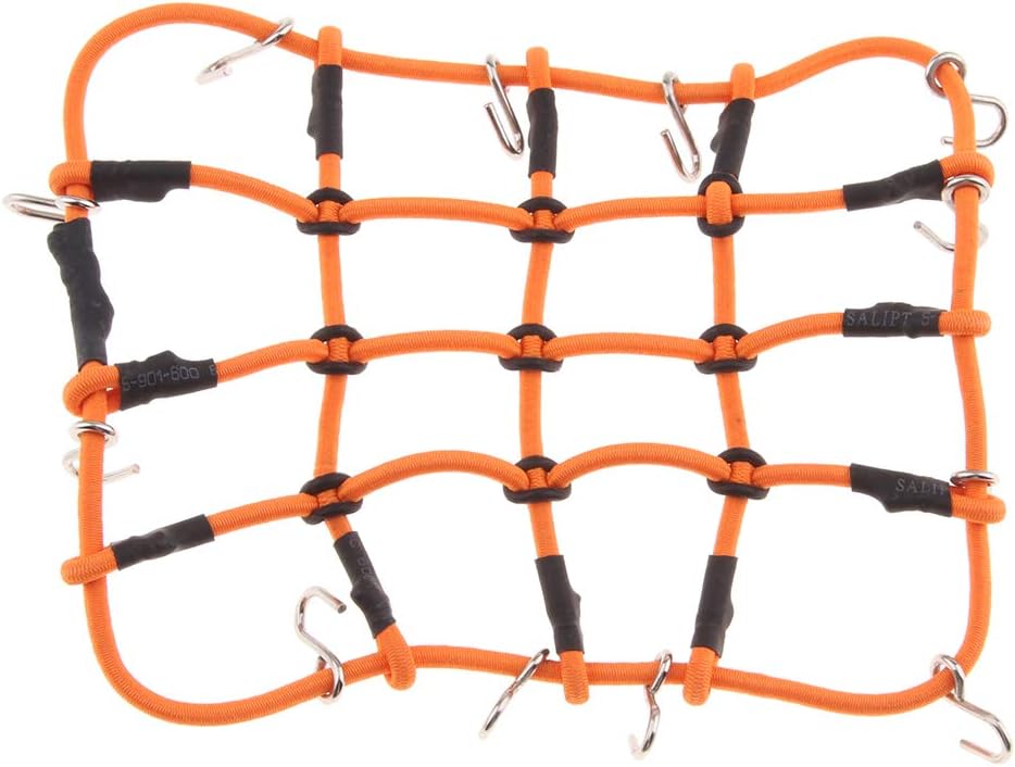 SM SunniMix Luggage Net Roof Rack Roof Rack Protective Net for 18 110 D90 SCX10 TRX RC Crawler Truck Orange
