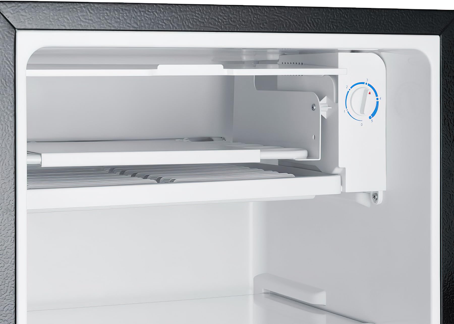 Summit Appliance Ff43bada 19" Wide Refrigerator-Freezer, Black; ADA-Compliant Design; Rhd Swing; 3 Cu.Ft Interior; Timer-Based Automatic Defrost; Adjustable Dial Thermostat; Adjustable Shelves on Fridge.com - View 4