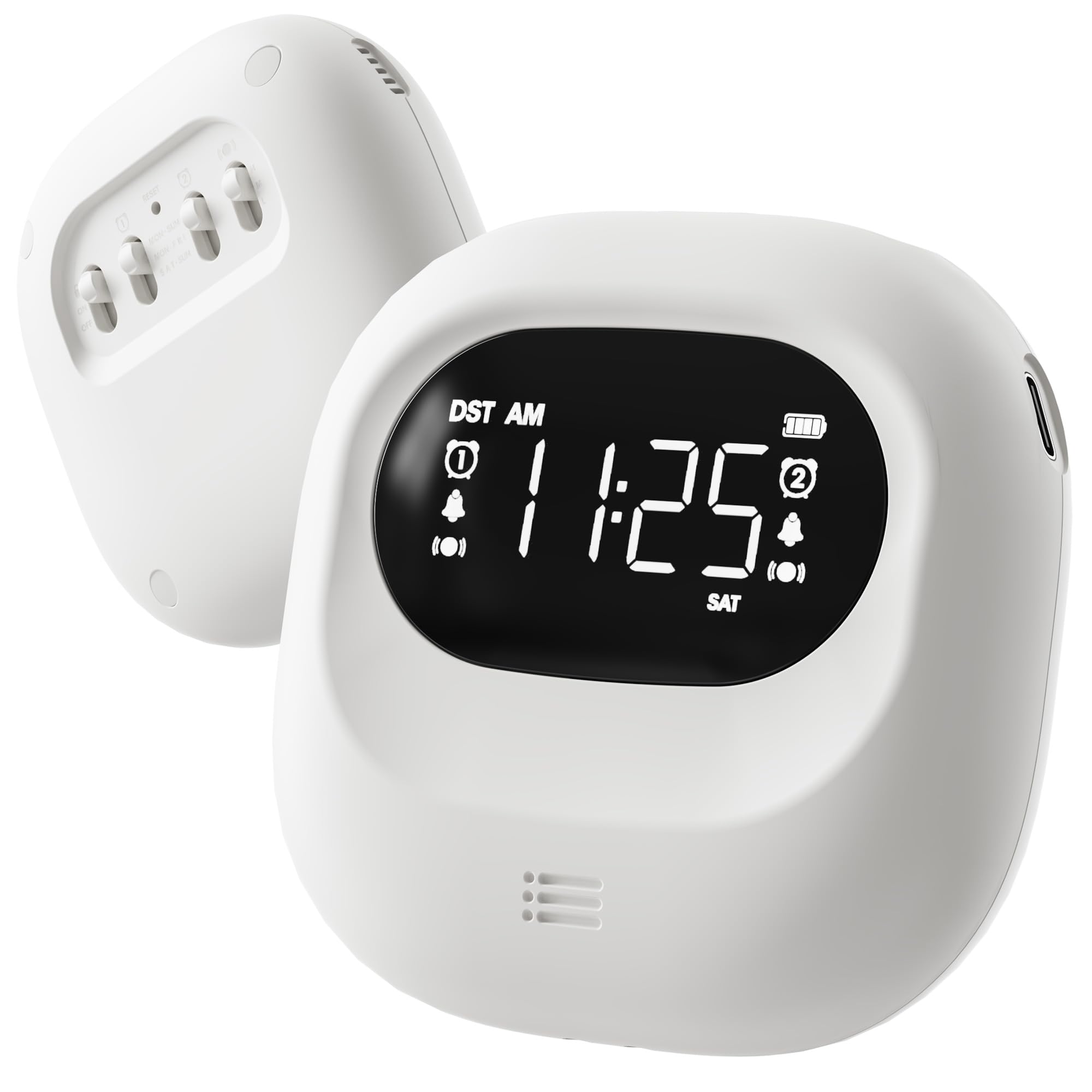 Amazon.de: ROCAM Vibrationswecker, Wecker für tiefschläfer,  Wiederaufladbarer Kleiner Wecker, Einstellbare Lautstärke und  Vibrationsstufen, Doppelalarm, Snooze, DST,12/24 Tragbare Digitaluhr für  schwerhörige
