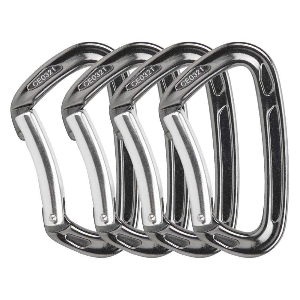Lot de 4 Boucles en Forme de D,Boucle Forme D en Aluminium Durable À Charge Élevée,Mousqueton de Camping Portable À Coopération Étroite pour Sac À Dos de Randonnée Camping