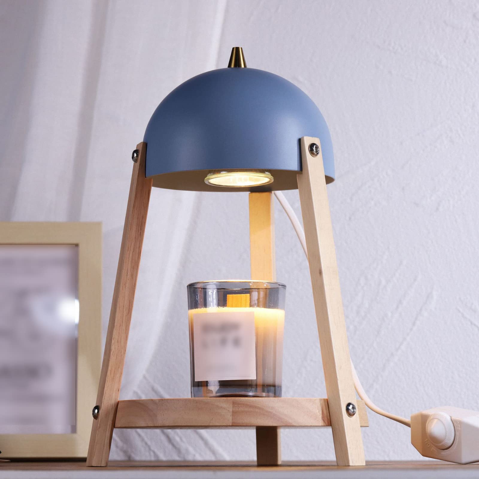Semplice Lampada elettrica per Fusione Cera per aromaterapia con Lampadina,Lampada a Candela per Fusione Olio Essenziale Creativa,Luce Notturna per Comodino Camera da Letto