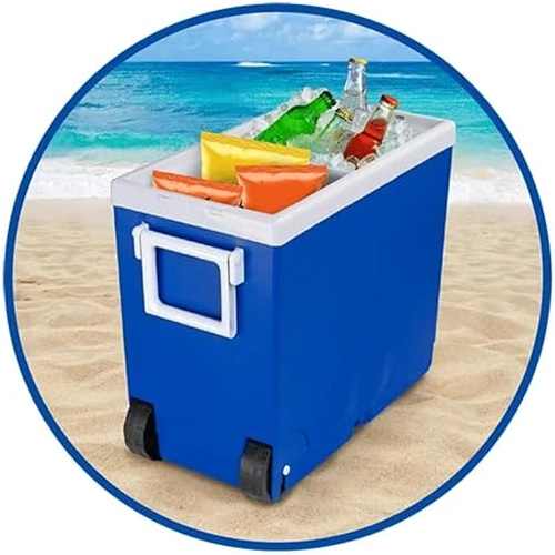 Super Caixa Térmica Cooler Prático Com Rodinhas 32 Litros