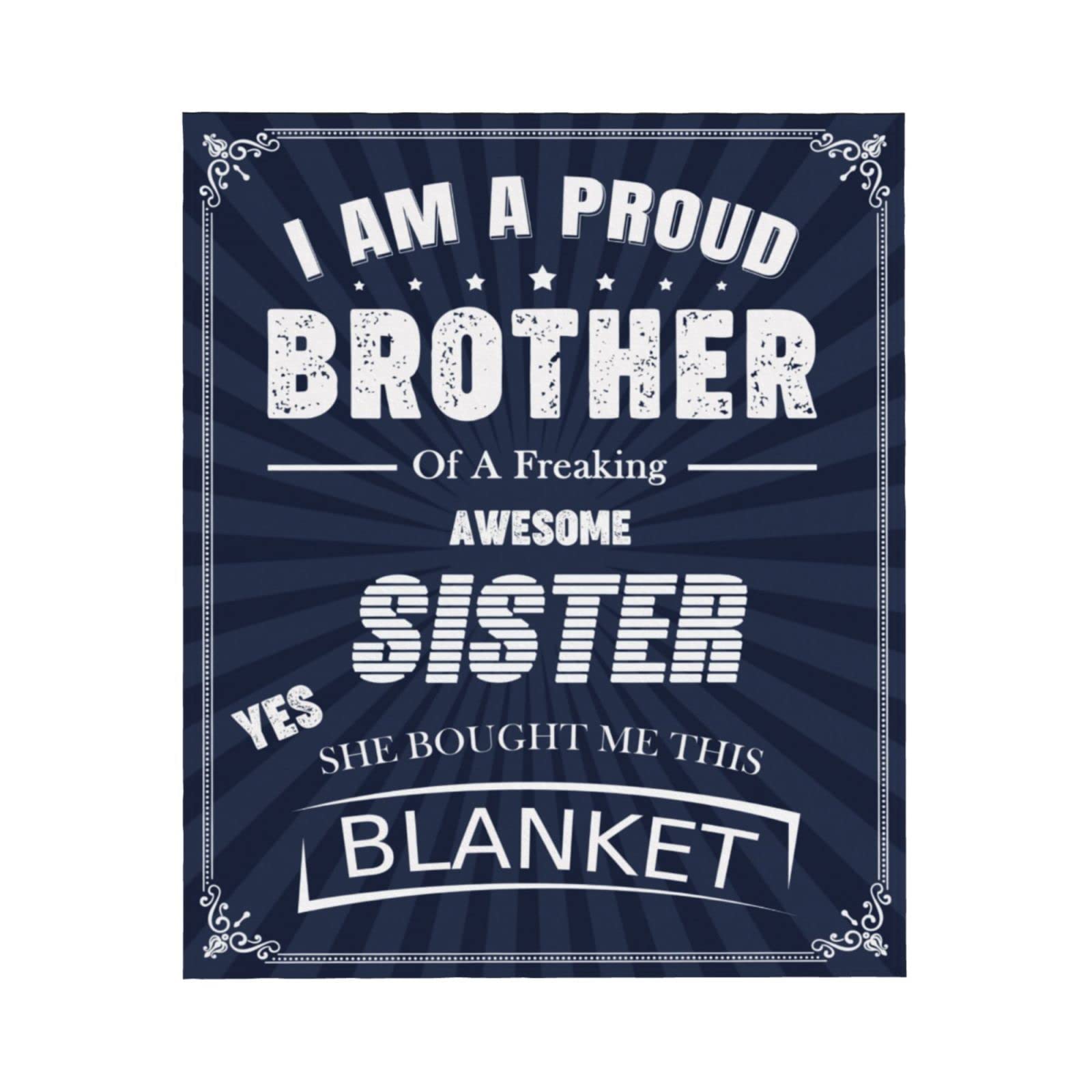SIOQCKIS Brother Gifts Blanket 50''x60'' Blanket, to My Brother Blankets from Sister, Brother Birthday Graduation Gift