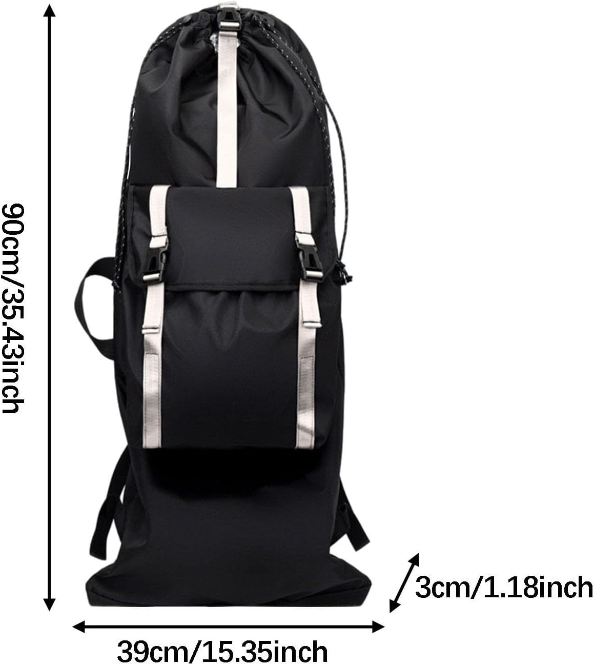 Skateboard Backpack Longboard Storage Rucksack Carrier Waterproof Elastic Shoulder Straps Suitable for Travel Outdoor Skating Men