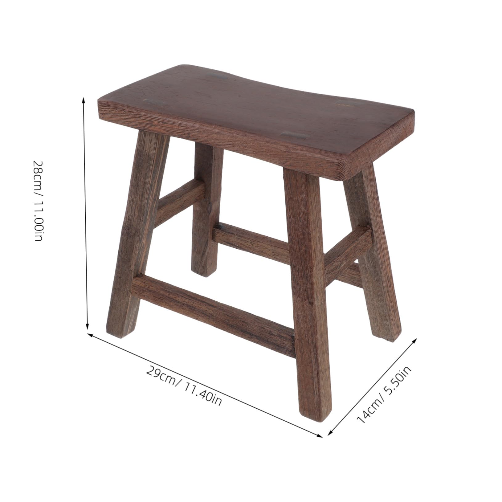 HANABASS Taburete Pequeño de Madera para Niños Ligero y Portátil Diseño Elegante de ala de Pollo, Adecuado para Baño y Cocina, Banco Infantil de 28 Cm