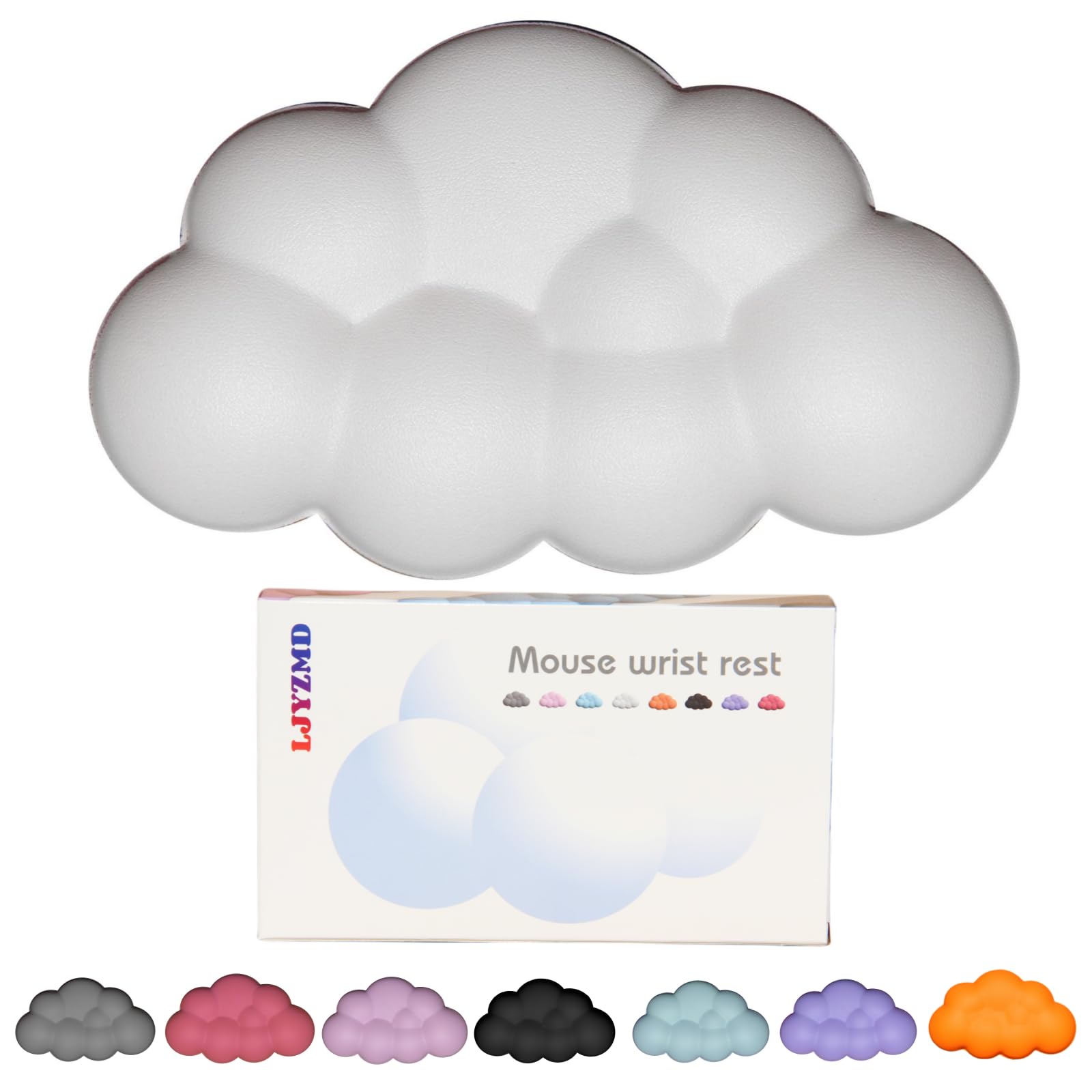 Photo 1 of LJYZMD Cloud Wrist Rest Mouse Cloud Arm Rest Mouse Wrist Pad Cute Cloud Palm Rest for Easy Typing Pain Relief (White Small)