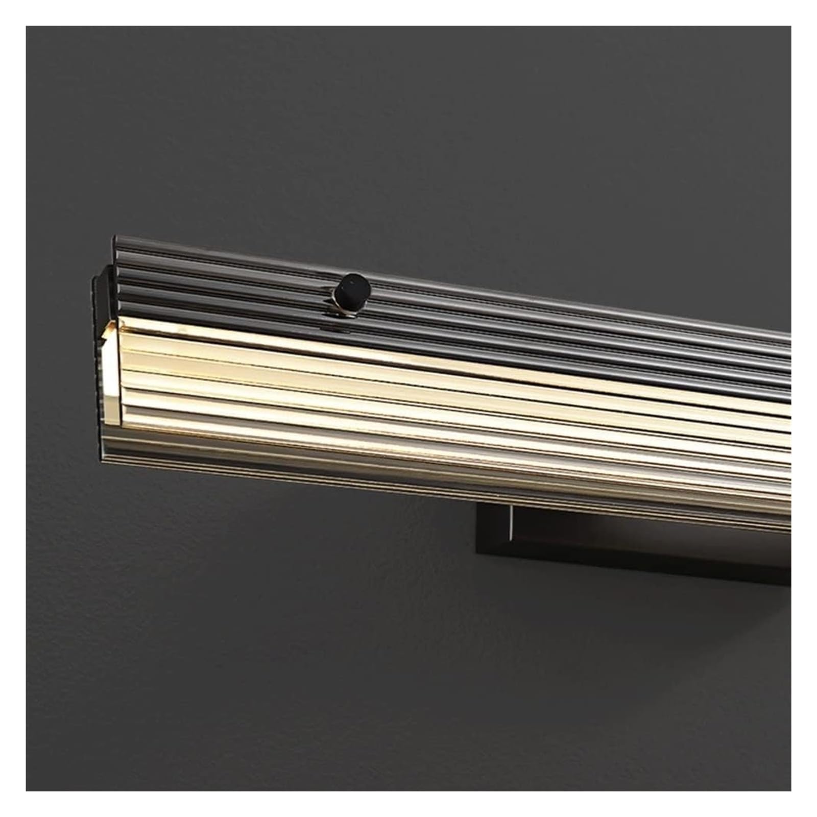Lámpara frontal LED para espejo de baño con acabado de latón envejecido, moderno, ajustable, pantalla de cristal, brillante, 55 cm
